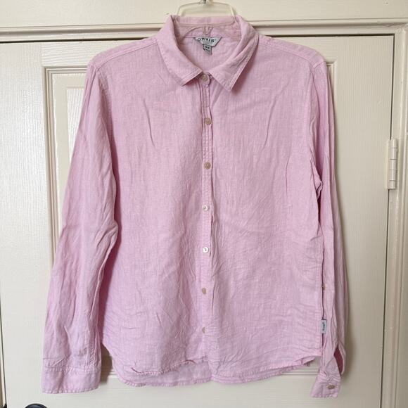 Orvis Tops - Orvis Pink / Lilac Linen Button Down Shirt Women's Size Medium
